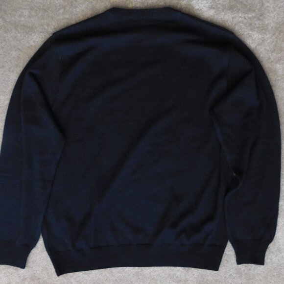 Raffi Black Argyle Diamond Crewneck Wool Blend Sweater Size L  Italy Mens - Picture 9 of 9